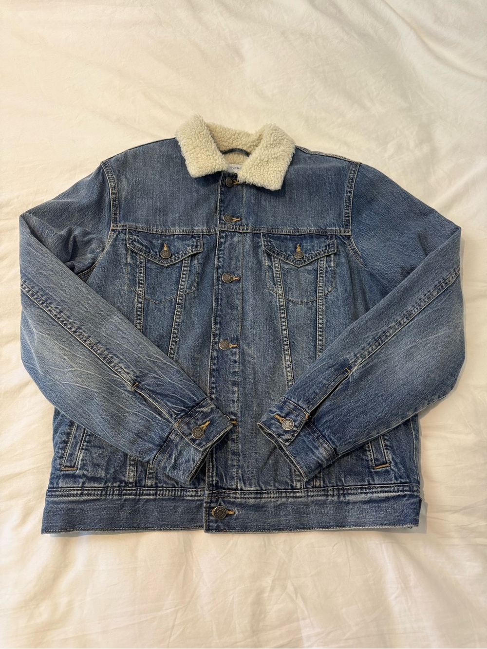 Old Navy Blue Denim Sherpa Collar Jacket